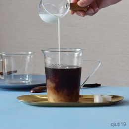 Tasses Verre Tasse À Café En Verre avec Poignée Latte Tasse Petit Déjeuner Tasse Lait Eau Cocktail Verre Tasse Bière Verres À Boire R230712