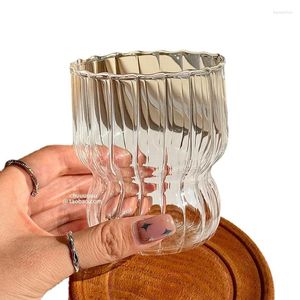 Tasses en verre à haute catégorie tasse de tasse de conception de conception niche de maison de ménage girl glace américaine lait