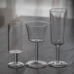 Tazas Diseño de copa Vidrio resistente al calor Taza de té verde Vino Cóctel Copa de champán Vasos
