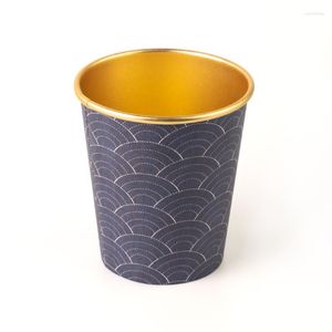 Tazas Taza de papel desechable de hoja de oro Bebida de té para el hogar Comercial espesado