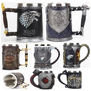 Tasses obtenues en acier inoxydable et résine tasse de bière 400 ml 600 ml Tankard tasse d'eau café noël Halloween cadeau d'anniversaire Drinkware