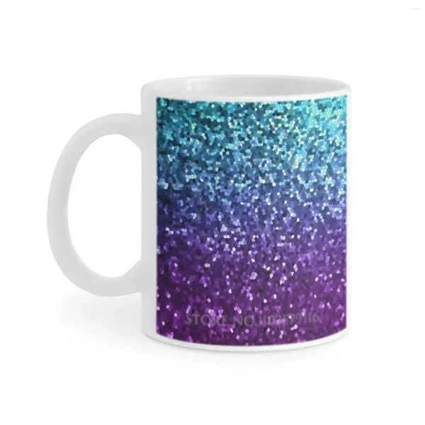 Tazas Mosaico gráfico Textura brillante G198 Taza blanca Taza de té Café Amigos Regalo de cumpleaños Brillo Glamour de moda