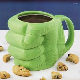 Tazas Taza de puño verde Taza Cerámica Agua Café Juego de té de gran capacidad