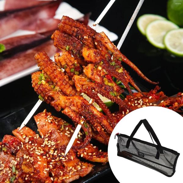 Tasses grill brochettes grillades rôtissage en acier inoxydable réutilisable BBQ Kebab Single Needle