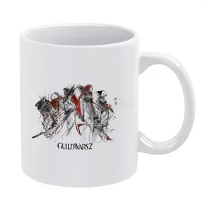 Mugs Guild Wars 2 White Mug de bonne qualité Print 11 oz Coffee Cup GW2 GRATUIT pour jouer au jeu Video Game Game Nerd Frea