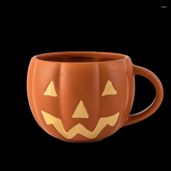 Tasses halloween citrouille tasse en céramique gothique diable réutilisable tasse émail poignée tasses