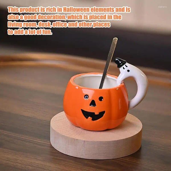 Tazas Halloween Pumpkin Cup Creative 3d Hand Crafted Ghost 330 ml Café de cerámica Fun Regalos para niños