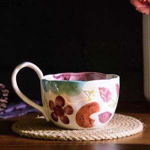 Mokken Handgeschilderde Keramische Mok Creatieve Grote Handvat Koffie Afternoon Tea Sap Cup Drink Huishoudelijke Ontbijt Cups