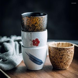 Tasses peintes à la main en céramique tasse à thé café tirer fleur lait rétro rond eau porcelaine tasse gobelet tasses