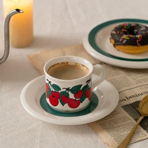 Mokken handgeschilderde koffiekopje mok ontbijt mlik koffie huishouden paar water bloempatroon drinkware en schotel 230818