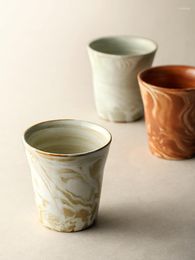 Tasses À La Main En Céramique Breif Simple Style Japon Tasses À Thé Au Lait Rétro 200 ml Poterie Verres De Haute Qualité