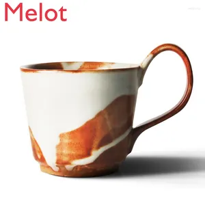 Tasses à café en poterie grossière faite à la main, personnalité avec poignée, tasse de thé de l'après-midi, Style japonais minimaliste