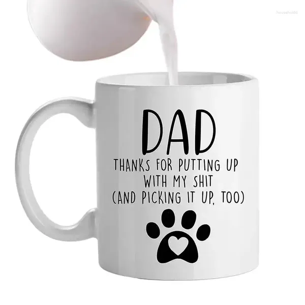 Tasses Happy Fathers Day Mug Père Boire tasse Céramique Funny Coffee pour papa avec une poignée fille eau