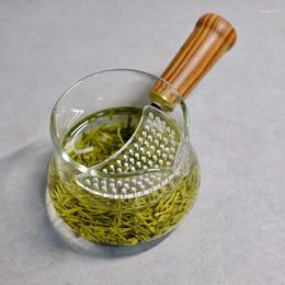 Tasses tasses à tabas de thé en verre résistant à la chaleur tasse de théière avec une manche de foire de pichet à poignée en bois