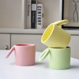 Tasses haute beauté coloride solide tasse ronde manche série de tasse d'eau