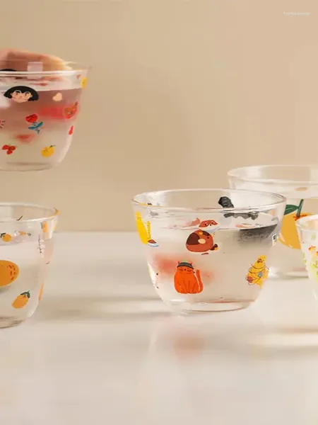 Tasses en verre à haute teneur en Borosilicate, Mini thé résistant aux hautes températures pour usage domestique, eau transparente mignonne et personnalisée