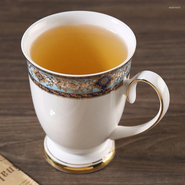 Tazas de alta calidad China Bone Coffee Coffee Style European Gildped Exported Royal Ceramic Taza Taza de té de la tarde