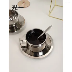Mokken Hoogwaardige roestvrijstalen koffiekopje Design geconcentreerd Amerikaanse hand gebrouwen Prachtige voorrichtingswaarde Cups