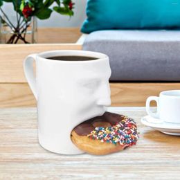 Mokken Menselijk Gezicht Theekop Keramische Latte Mok Met Koekjes Houder Lade Voor Valentijnsdag Cadeau Creatieve Verjaardag Thuis Vriendin