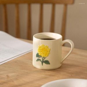 Tasses Hortensia en céramique tasse petit déjeuner au lait de lait de lait d'eau