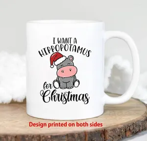 Tasses je veux un hippopotame pour les tasses de Noël