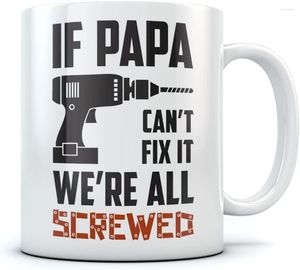 Mokken als papa het niet kan repareren, waren het allemaal geschroefde koffiemok 11 ounce wit