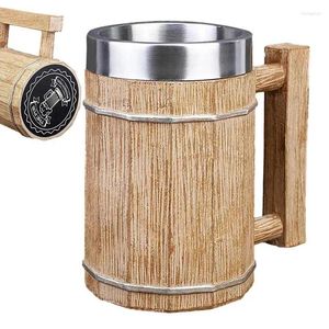 Tasses imitation bière en bois grande tasse de viking