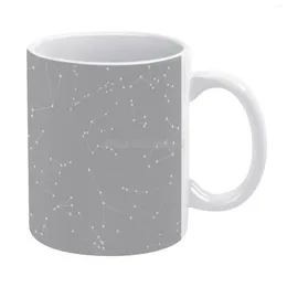 Tazas en tazas blancas grises 11 oz Cerámica Café Coffee Friends Regalo de cumpleaños REDETRO Horóscopo Astronomía Minimalista Minimalista