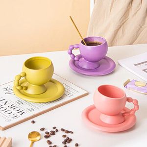 Mugs Ins Bubble Ceramic Coffee Cups en Saucer Set Mok Gepersonaliseerd geschenk Matte Noordse creatief Home Melk Havermout Water Cup Drinkware