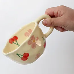 Tasses Ins tasses à café en céramique pincées à la main, fleur irrégulière, tasse de thé au lait, farine d'avoine, tasse de petit déjeuner, verres de cuisine