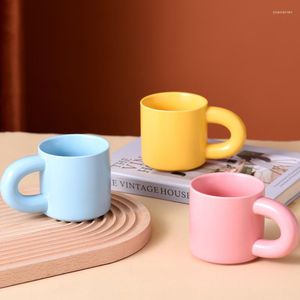 Tasses INS Tasse En Céramique Avec Poignée Nordique Rose Café Thé Jus De Lait Tasse Bureau À Domicile Simple Drinkware Cadeau D'anniversaire Pour Petite Amie Enfants