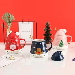 Tazas Ins Christmas Mug Santa Claus Gingerbread Man Tree Ceramic