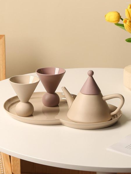 Tasses Ins Creative Ceramic Coffee Tup Set Home Water Kettle Thé l'après-midi