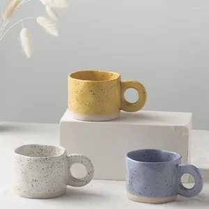 Tazas Ins Creativo Retro Cerámica Splash Tinta Onda Punto Taza Café Leche Taza Diseño Minimalista Hogar Pareja Agua