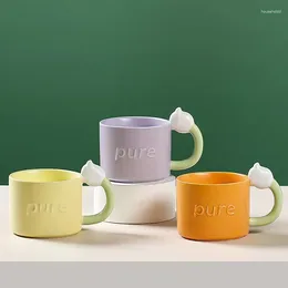 Mokken Ins High Beauty Mug Orchid Ceramic Cup Creative Coffee Milk Breakfast Paar huis drinken