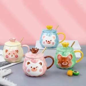 Tasses in coréen mignon ours couronne en céramique personnalité personnalité créative tendance café caricot animal tasse