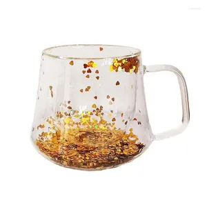 Mokken Geïsoleerde bril Cups Warmte Bewijs Glass Tea Mok Creative met handvat voor Latte Espresso Cappuccino Juice