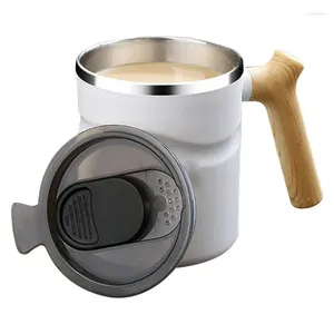 Tasses Tasse à café de voyage isolée anti-déversement avec couvercle cuillère tasse thermique en acier inoxydable portable