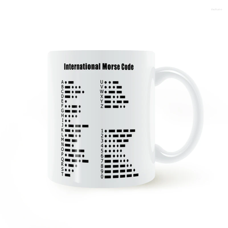 Mugs International Morsecode-Tasse, Keramiktasse, Geschenke, 325 ml