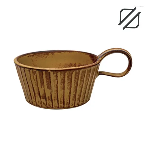 Tasses Intervalle 1 morceau de poterie artisanale japonais style vintage de style vintage tasse de café céramique avec cadeaux de poignée 350 ml / 7,04oz