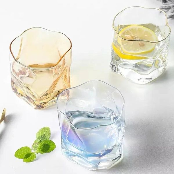 Tasses de verre de whisky irrégulier cristal à l'ancienne whisky bar à vin vodka tasse de vodka