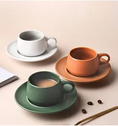 Tasses Café en céramique italienne et soucoupe Set Maison ménage Cappuccino Latte Cup de thé portable simple Breakfast CE / EU