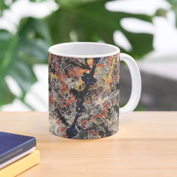 Tasses Jackson Pollack |Tasse à café avec poteaux bleus, tasses thermiques touristiques en céramique