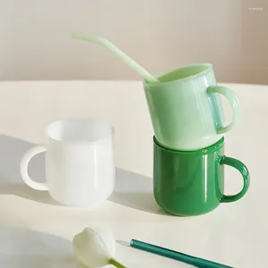 Tasses en verre de Jade, pour café, lait, thé, boisson, haute teneur en Borosilicate, vert, pour la maison et le bureau