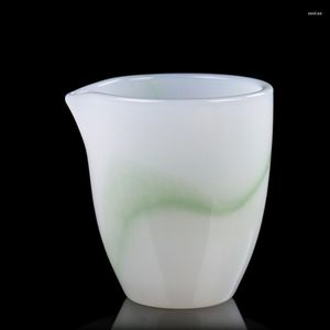Tazas Jade Green Fair Cup Ink Painting Cups Master Teacup 250ml Juego de té chino Teaware Accesorios Coffee Mug Maker Craft