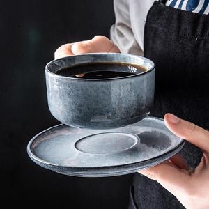 Tasses art japonais rétro en céramique tasse de café et soucoupe American Home petit déjeuner lait tasse de lait d'après-midi anglais 230 ml simple