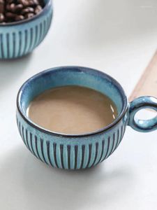 Tasses à expresso en céramique japonaise, latte grossière, florale, fabriquée à la main, créative, café infusé à la main