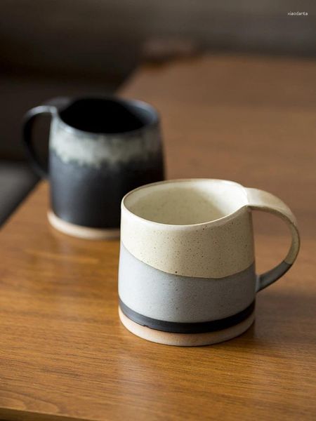Tazas japonesas creativas Retro Stoare taza de café hogar cerámica colgante oreja taza inglés té de la tarde desayuno leche regalo