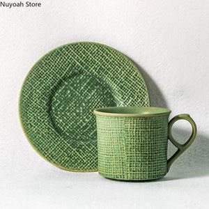 Mokken Japanse stoare handgemaakte koffiekopje en schotel afternoon tea set handgemaakte kleine prachtige espresso latte