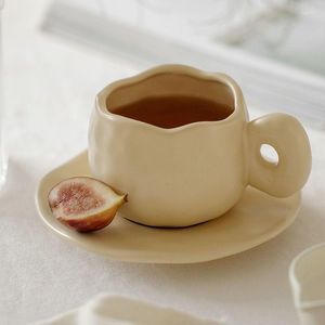 Tasses japonaises Stoare rétro tasse à café avec soucoupe petit déjeuner lait avoine tasses bureau eau Design Style cadeau d'anniversaire